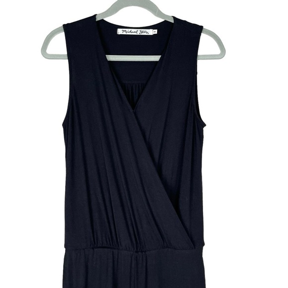 Michael Stars Black Surplice Sleeveless Jumpsuit‎ with Pockets, Size XS - Picture 3 of 10
